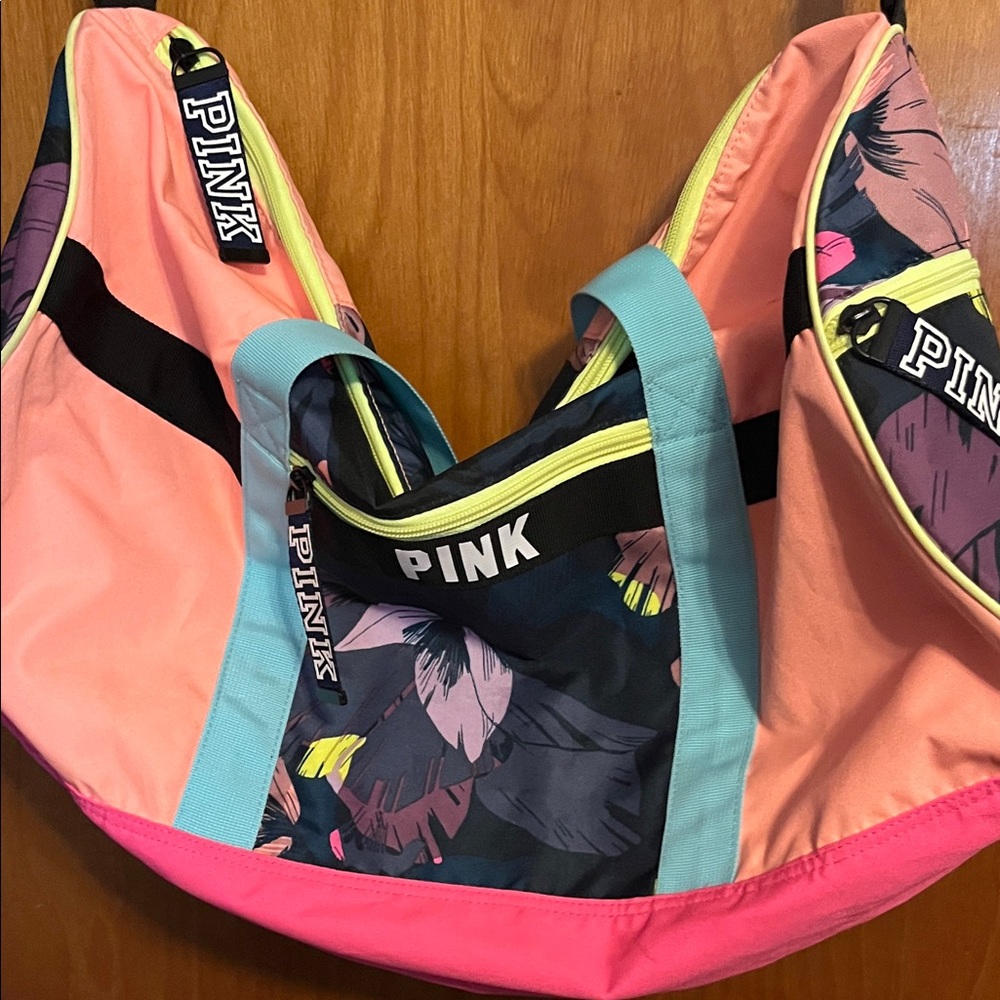 Pink Floral Duffle Bag